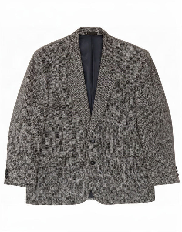 Bhs Herren-Blazer aus Harris-Tweed mit 2 Knöpfen, UK 46, 3XL, graue Wolle