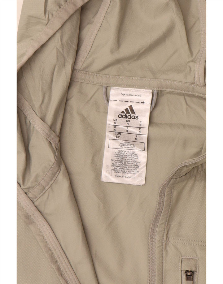 ADIDAS Herren Regenjacke mit Kapuze UK 36 Small Beige Colourblock Polyester