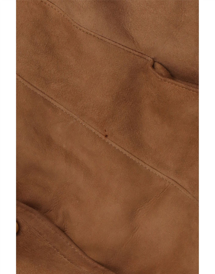 VINTAGE Damen Lammfellmantel IT 52 2XL Braunes Lammfell