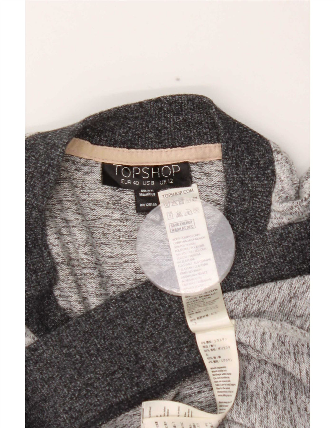 Topshop Damen-Pullover mit Rundhalsausschnitt, Gr. 12, Mittelgrau meliert