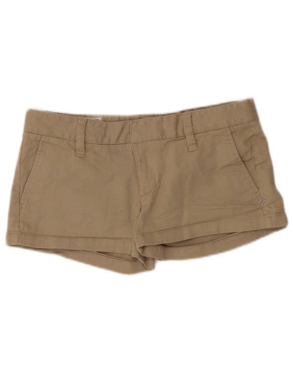 Hurley Damen Hotpants US 3 Small W30 Beige Baumwolle