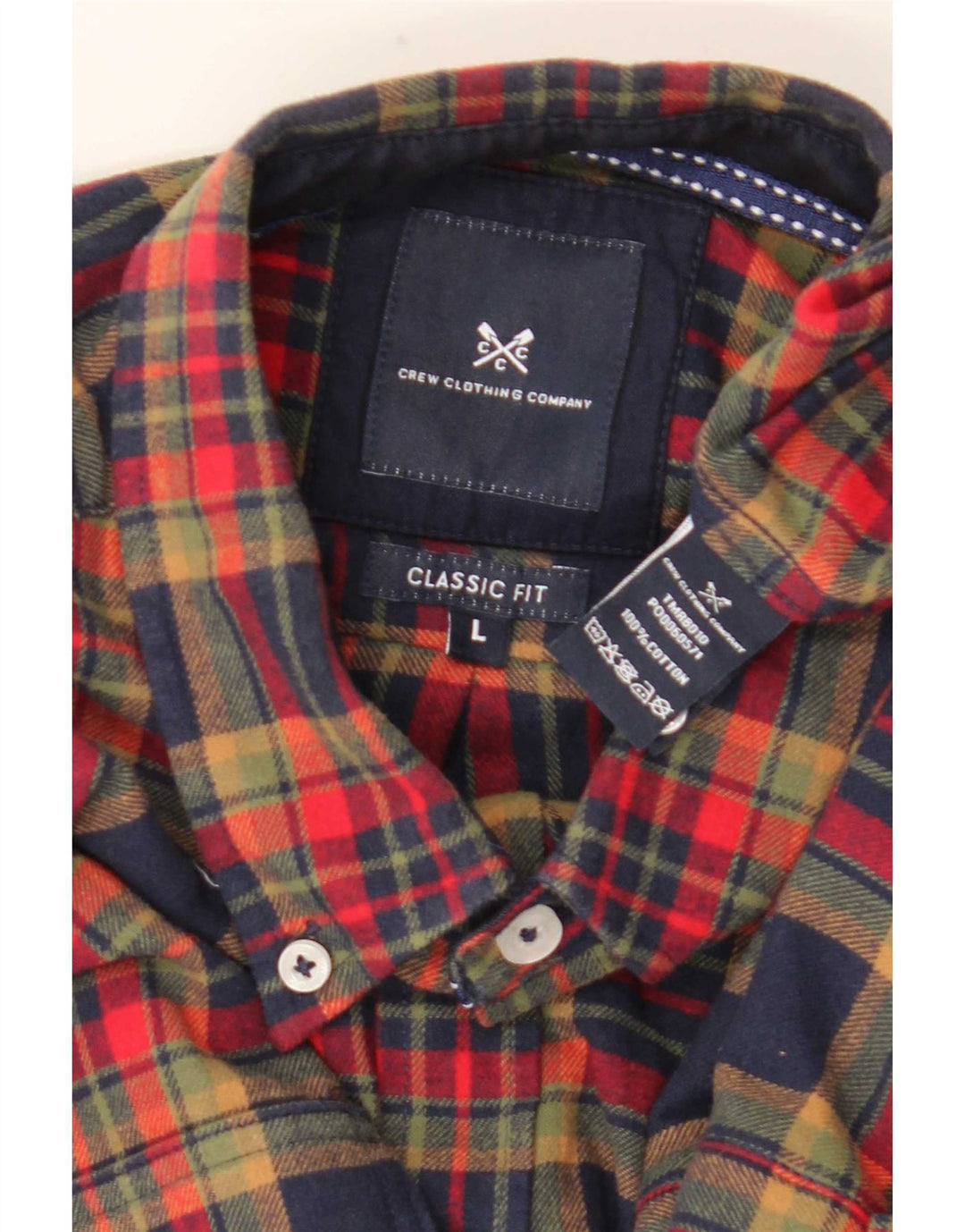 Crew Clothing Herren-Flanellhemd mit klassischer Passform, großes, mehrfarbiges Karomuster
