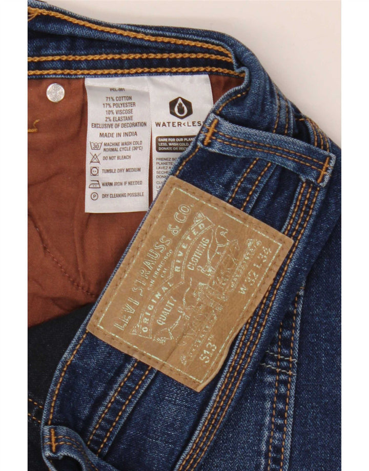 Levi's Herren 513 Slim Straight Jeans W32 L34 Blaue Baumwolle