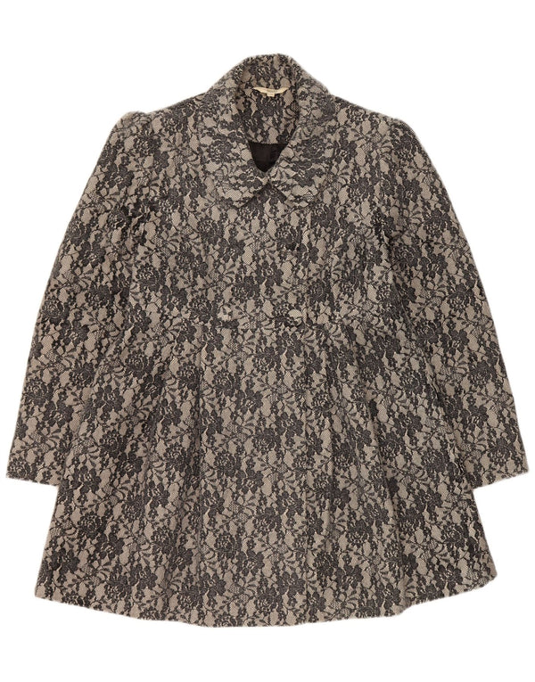 Marks & Spencer Damen Blazer Jacke UK 14 Mittelgrau geblümt