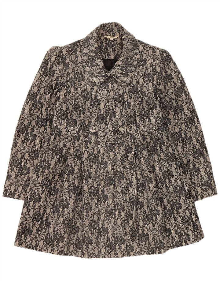 Marks & Spencer Damen Blazer Jacke UK 14 Mittelgrau geblümt