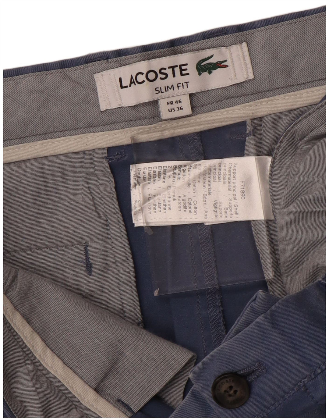 Lacoste Herren-Chinoshorts mit schmaler Passform, Größe 46, L, W36, Blau