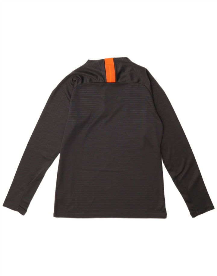 Nike Chelsea FC Herren-Oberteil mit Reißverschluss und Grafik, langärmlig, klein, grau, Polyester