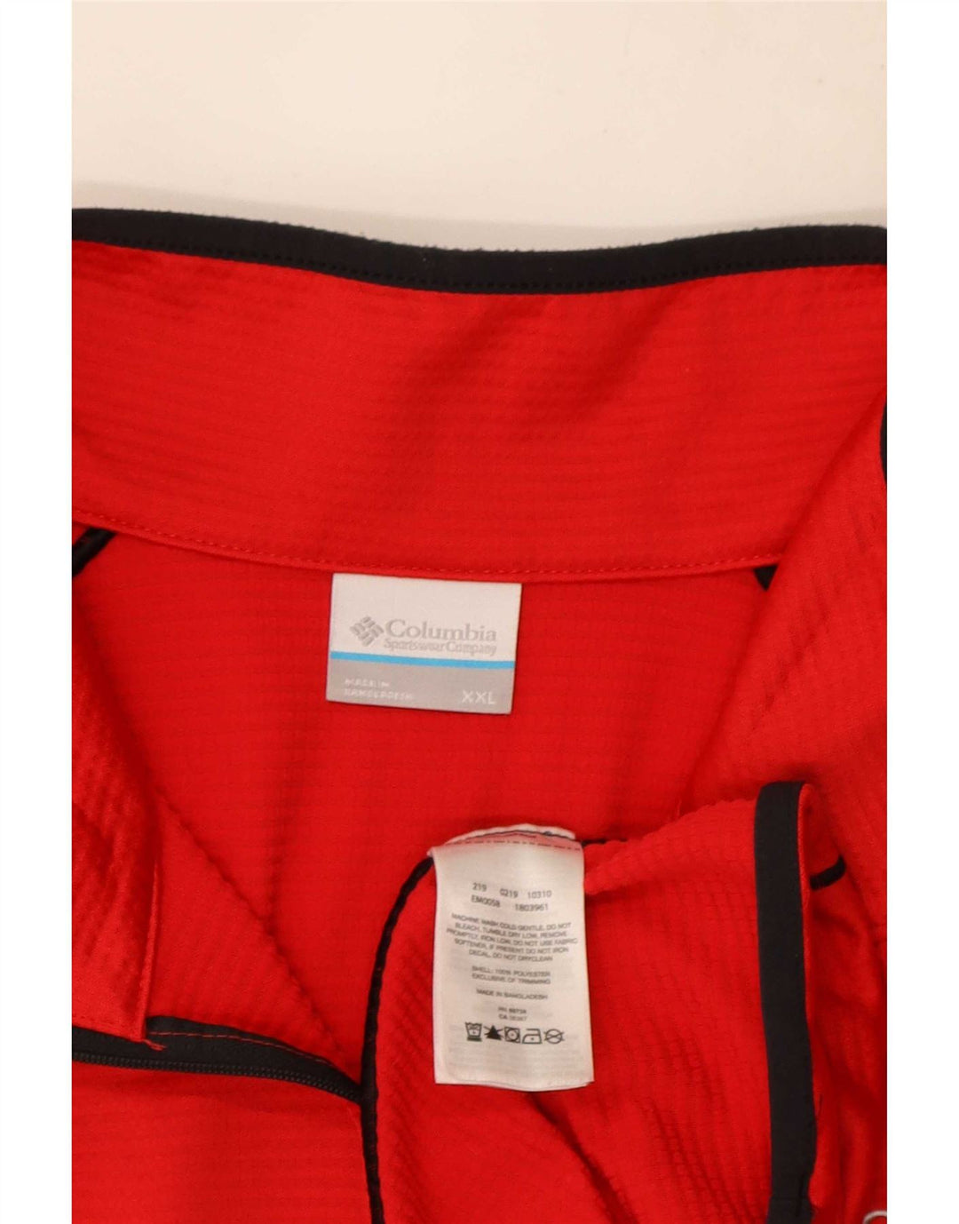 Columbia Herren-Fleecepullover mit Reißverschluss, 2XL, rot gestreift, Polyester