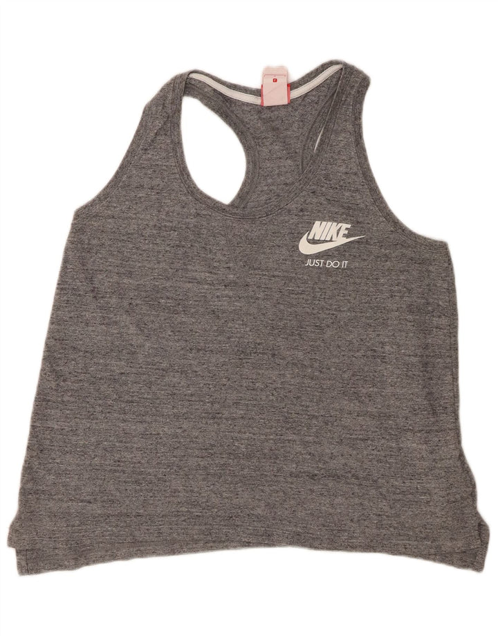 Nike Womens Graphic Vest Top UK 16 Large Grau gefleckte Baumwolle