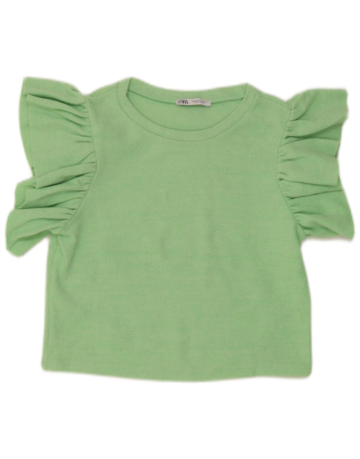 Zara Damen Crop Top UK 10 Small Grün