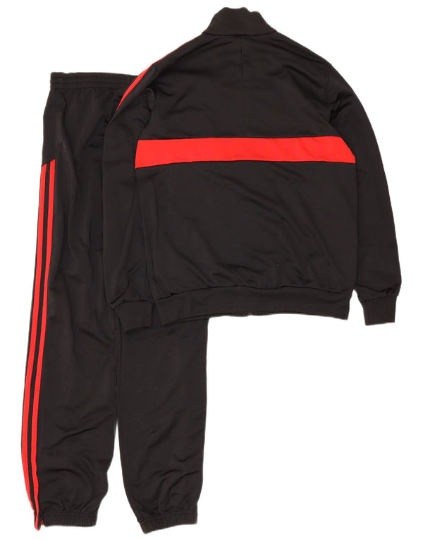 Kompletter Adidas-Trainingsanzug für Jungen, 13–14 Jahre, schwarzes Colourblock-Polyester