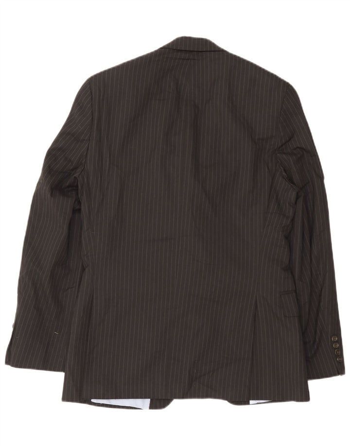 Chaps Herren-Blazer mit 2 Knöpfen, schmale Passform, Gr. 40, Größe L, Schwarz, Nadelstreifen