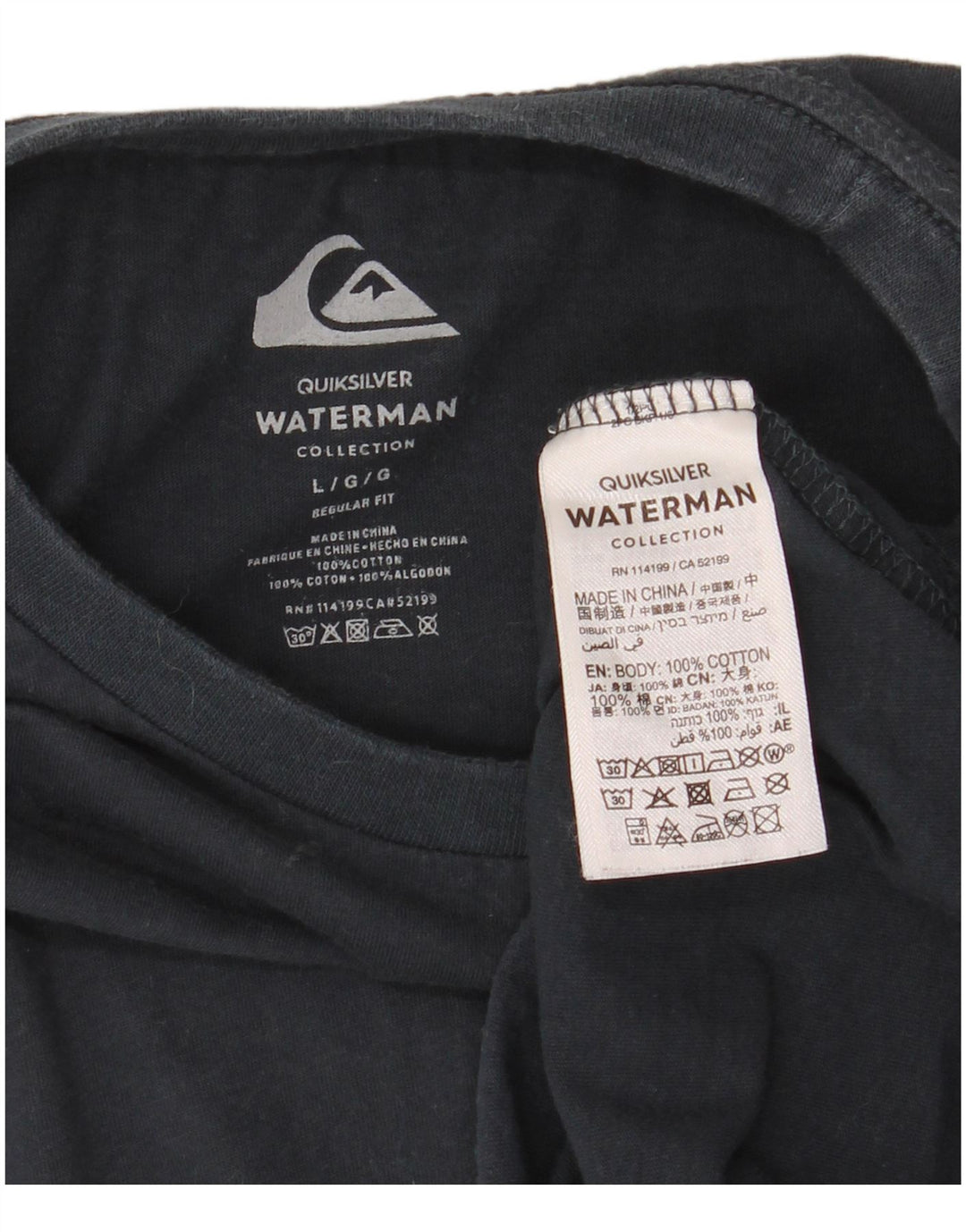 Quiksilver Herren-T-Shirt mit normaler Passform, Grafik, Größe L, Marineblau, Baumwolle