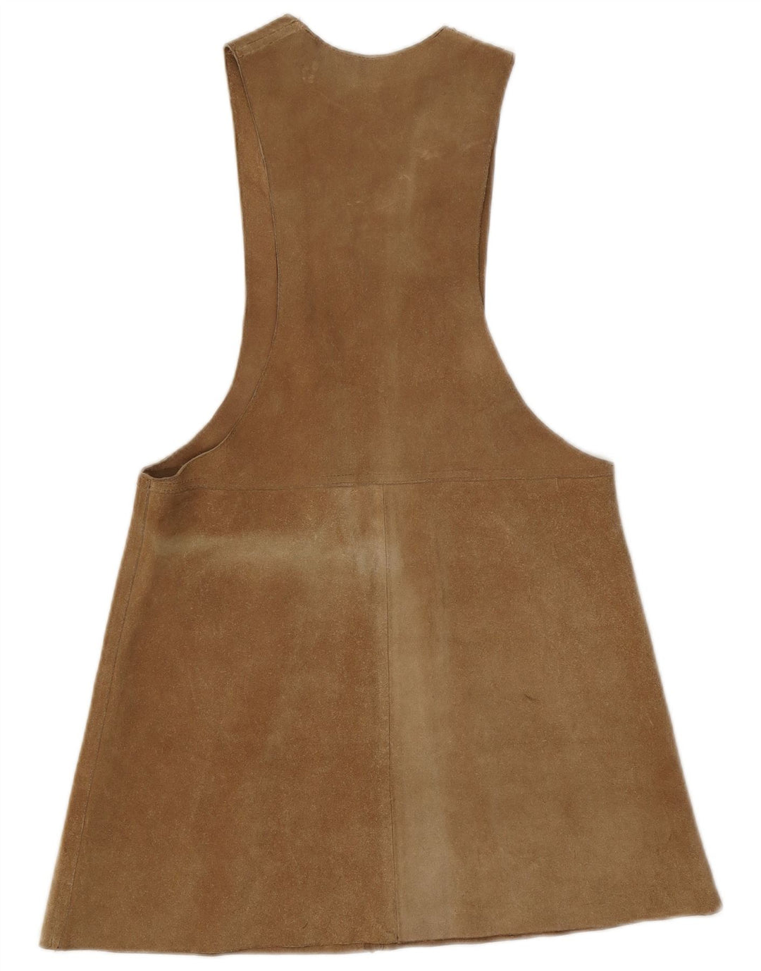 Vintage Damen Wildleder Pinafore Kleid EU 38 Mittelbraun
