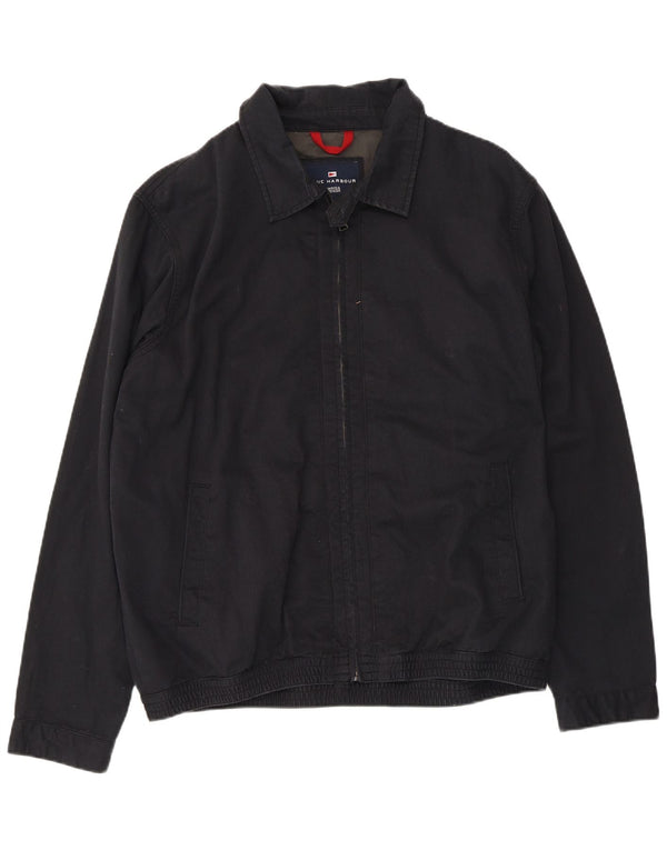 Marks & Spencer Herren Blue Harbor Bomberjacke UK 40 Große schwarze Baumwolle