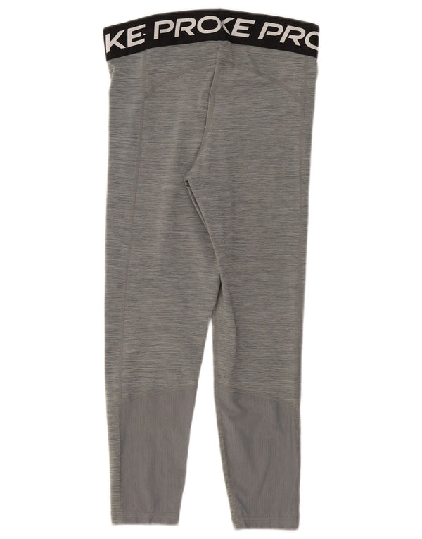 Nike Damen Dri Fit Capri Graphic Leggings UK 14 Mittelgrau gefleckt Sport