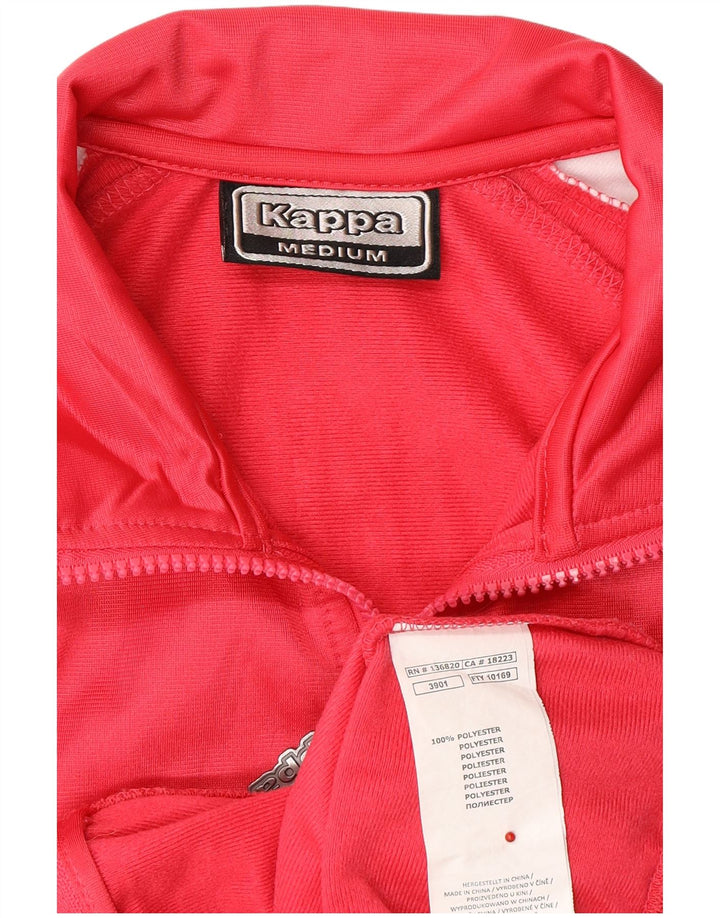 KAPPA Womens Tracksuit Top Jacket UK 14 Medium Red Polyester Sports