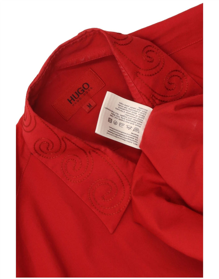 Hugo Boss Herrenhemd Mittelrote Paisley-Baumwolle