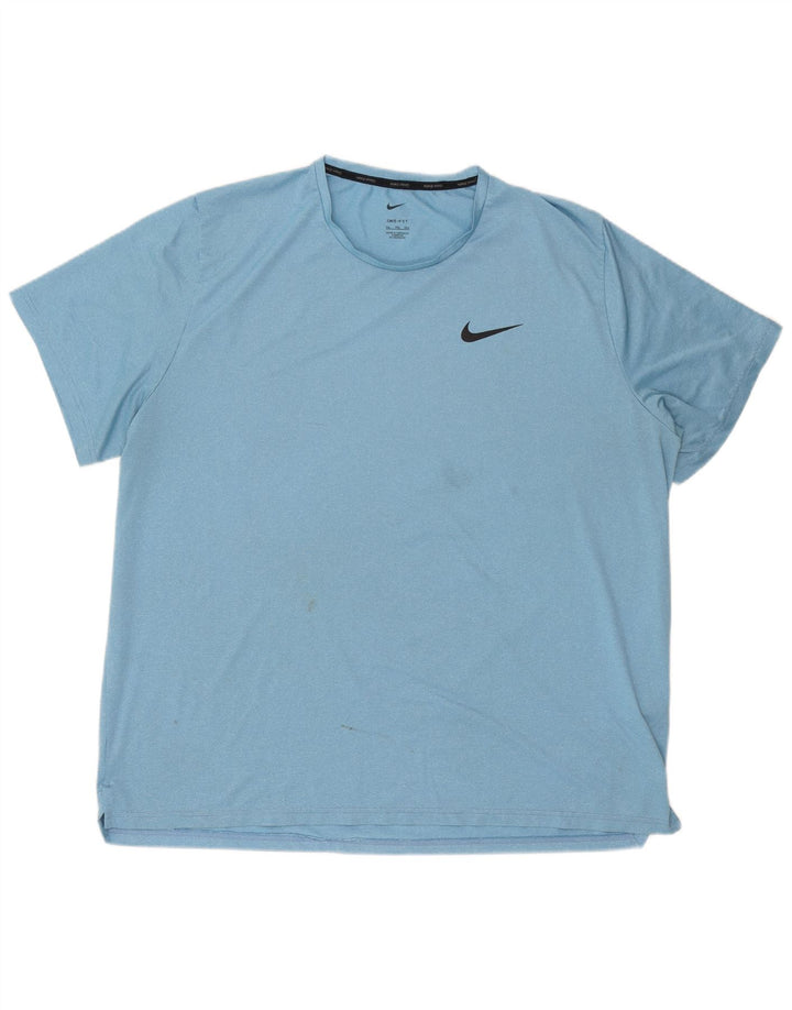 Nike Herren Dri Fit T-Shirt Top 2XL Blau Polyester