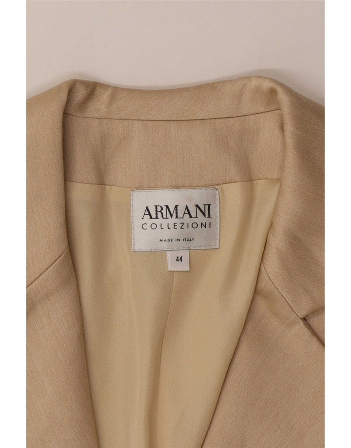 Armani Collezioni Damen 1-Knopf-Blazerjacke IT 44 Mittelbeige