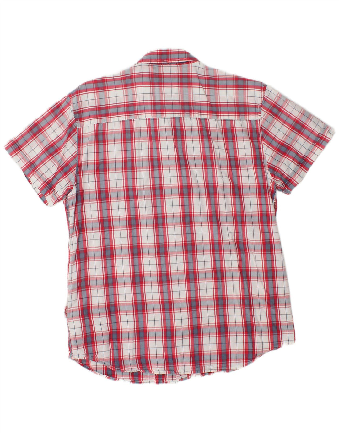 WRANGLER Boys Regular Short Sleeve Shirt 15-16 Years Large Red Check