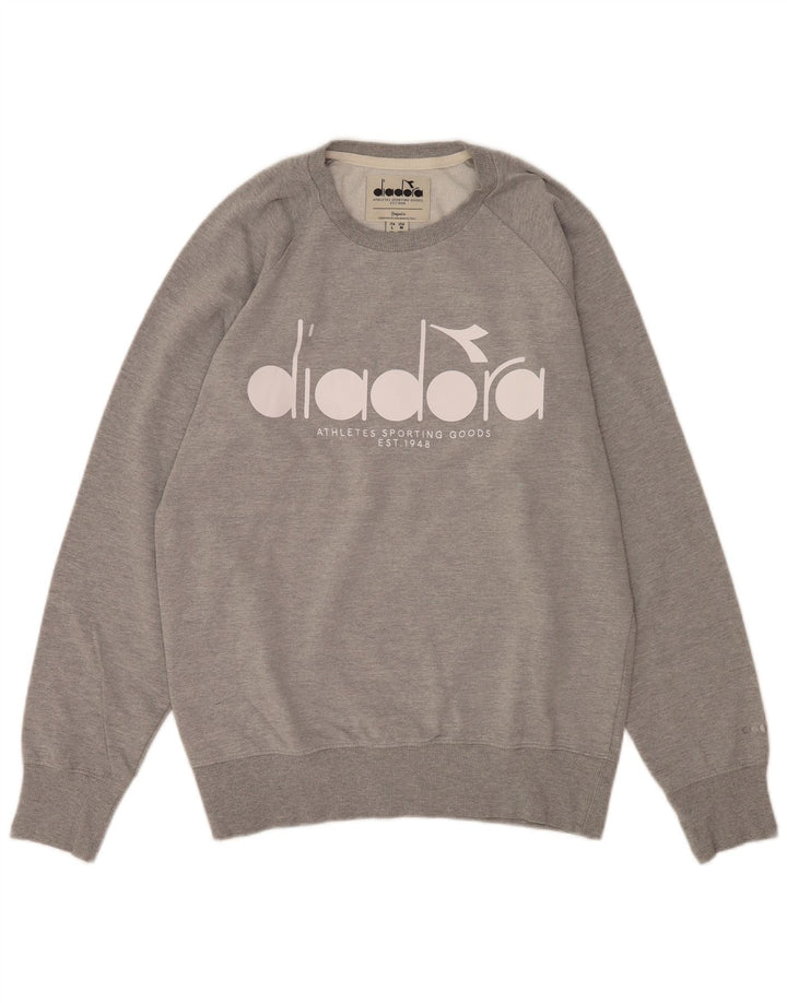 Diadora Herren-Sweatshirt mit Grafik, mittelgraue Baumwolle