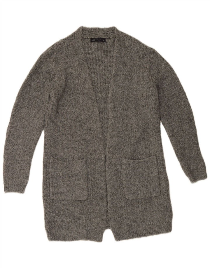 Marks & Spencer Damen Longline Open Cardigan Pullover UK 10 Small Grau
