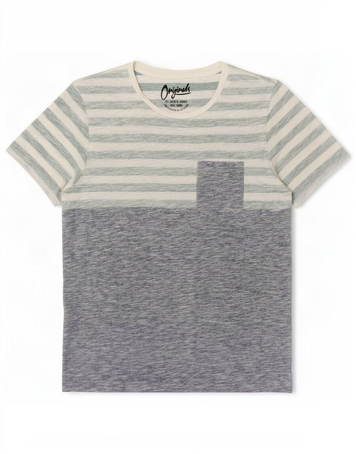 Jack & Jones Herren T-Shirt Top Small Blau gestreift