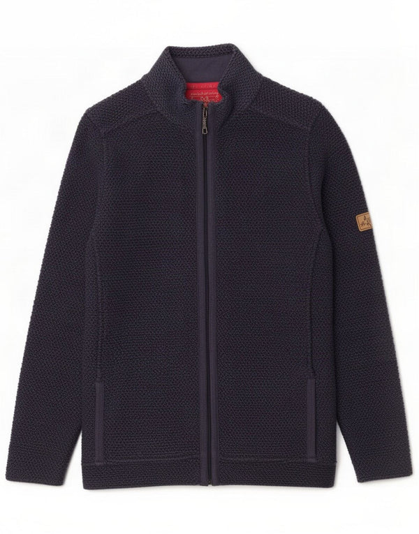 Weird Fish Damen-Trainingsanzug-Oberteiljacke UK 10 Small Marineblaue Baumwolle
