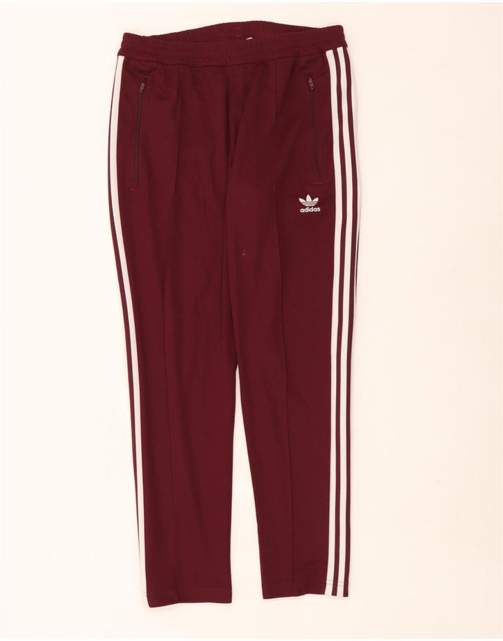 Adidas Herren-Trainingshose, mittlere Baumwolle, Burgunderrot