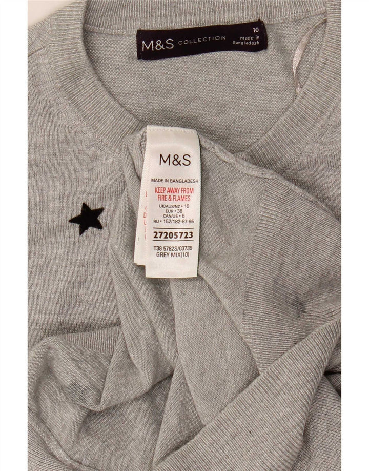 Marks & Spencer Damen Crop Cardigan Pullover UK 10 Small Grau