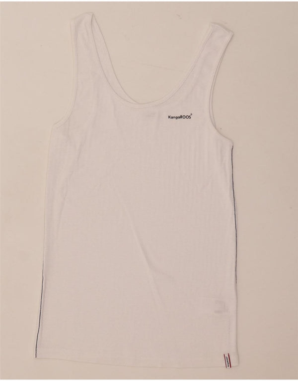 Kangaroos Damen Weste Top UK 14/16 Large Weiße Baumwolle