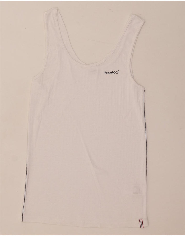 Kangaroos Damen Weste Top UK 14/16 Large Weiße Baumwolle