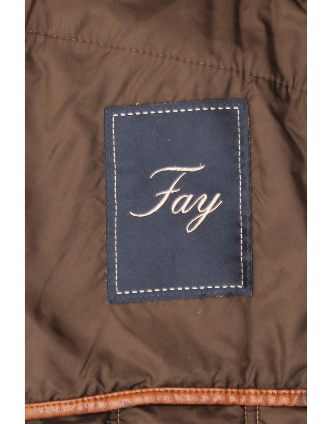 Fay Damen Wattierter Mantel UK 10 Small Schwarz gestreift