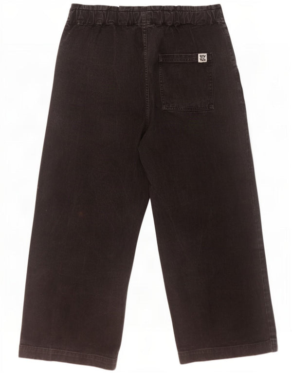 Lucy & Yak Damen Jeans mit hoher Taille und weitem Bein, UK 16, Größe L, W36, L26, Schwarz