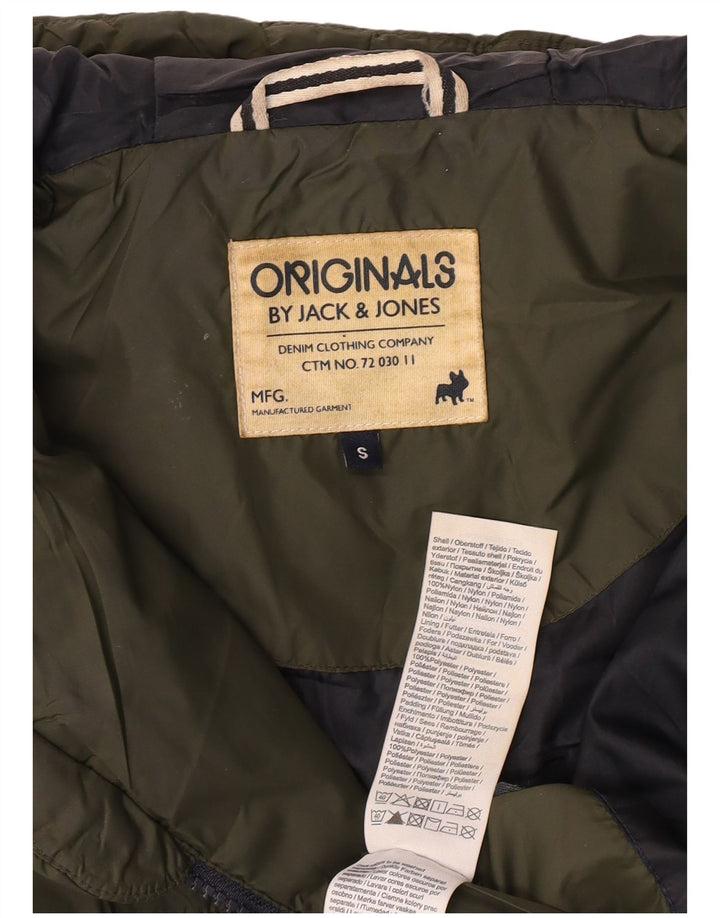 Jack & Jones Herren-Jacke mit Kapuze, gepolstert, Größe 36, Khaki, Nylon