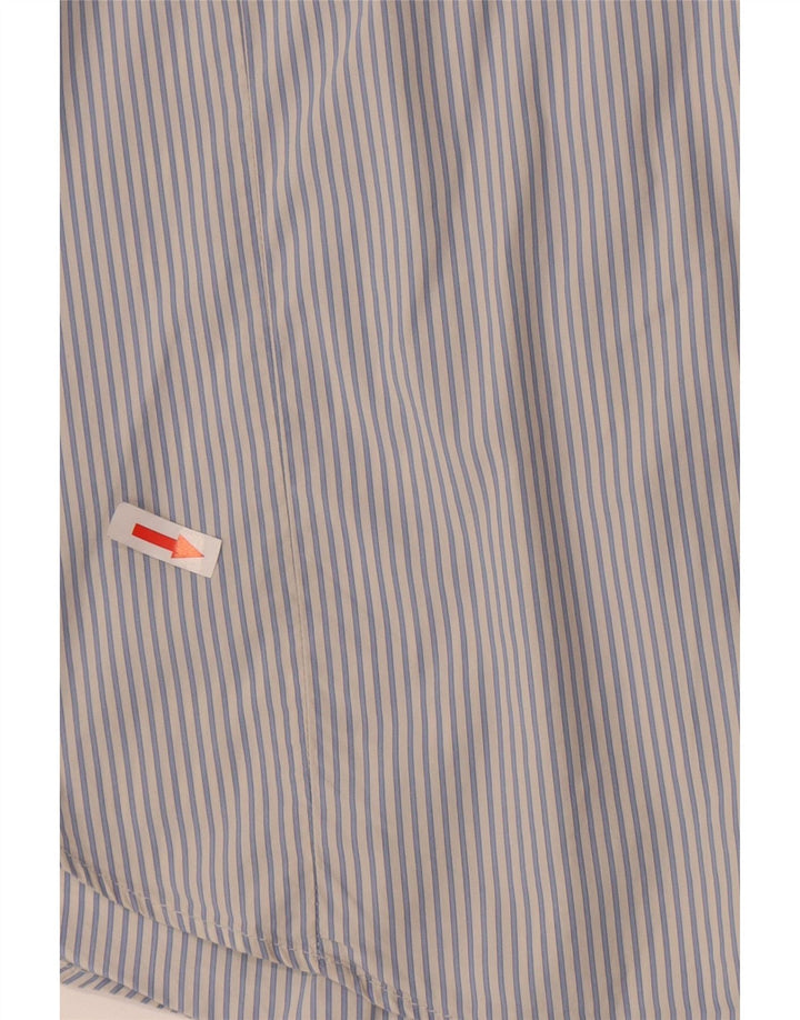 Ted Baker Herrenhemd, Größe 5 XL, blaue Nadelstreifen-Baumwolle