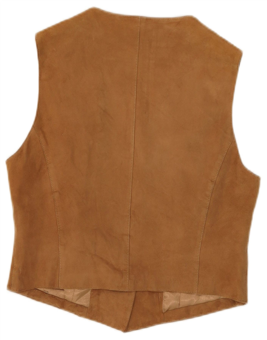 Stefanel Damen Wildlederweste UK 12 Medium Beige Leder