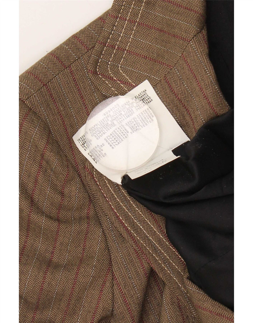 Max & Co. Damen-Blazer mit 3 Knöpfen, UK 12, mittelbraun, gestreift, Acetat