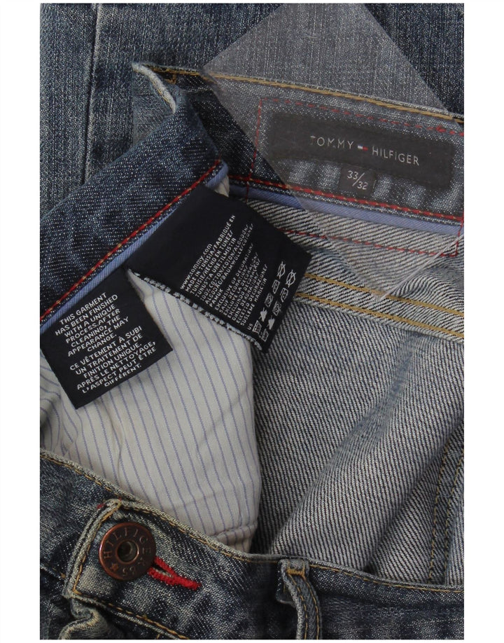 TOMMY HILFIGER Herren Straight Jeans W33 L32 Blaue Baumwolle