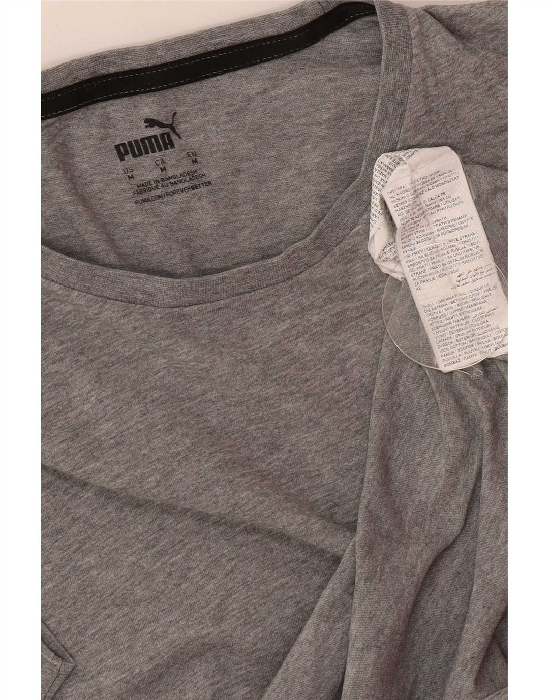 Puma Herren T-Shirt-Oberteil aus mittelgrau gefleckter Baumwolle