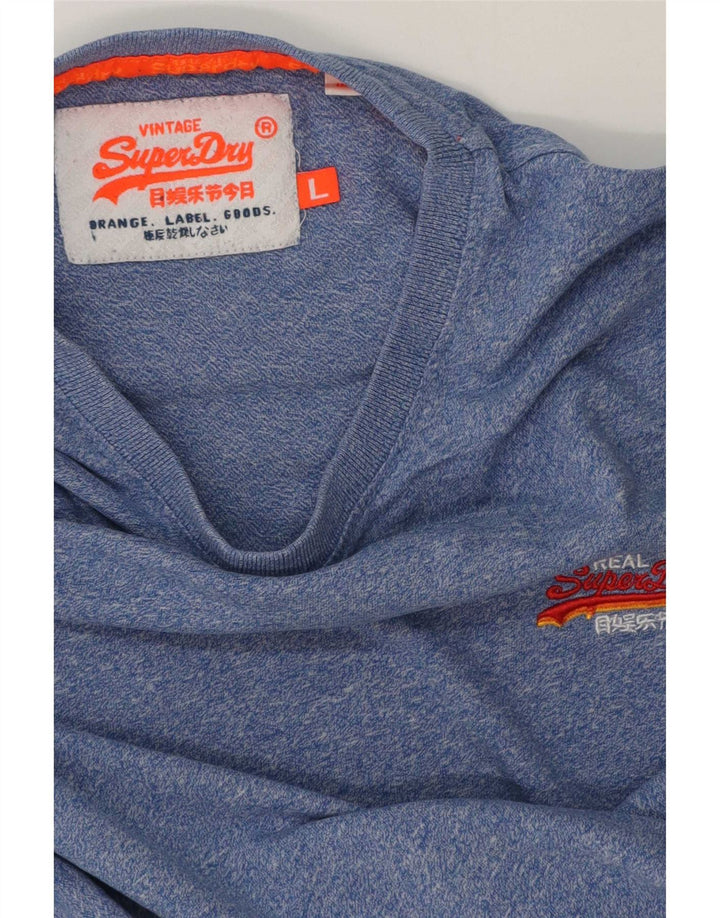 Superdry Herren T-Shirt-Oberteil, groß, blau meliert