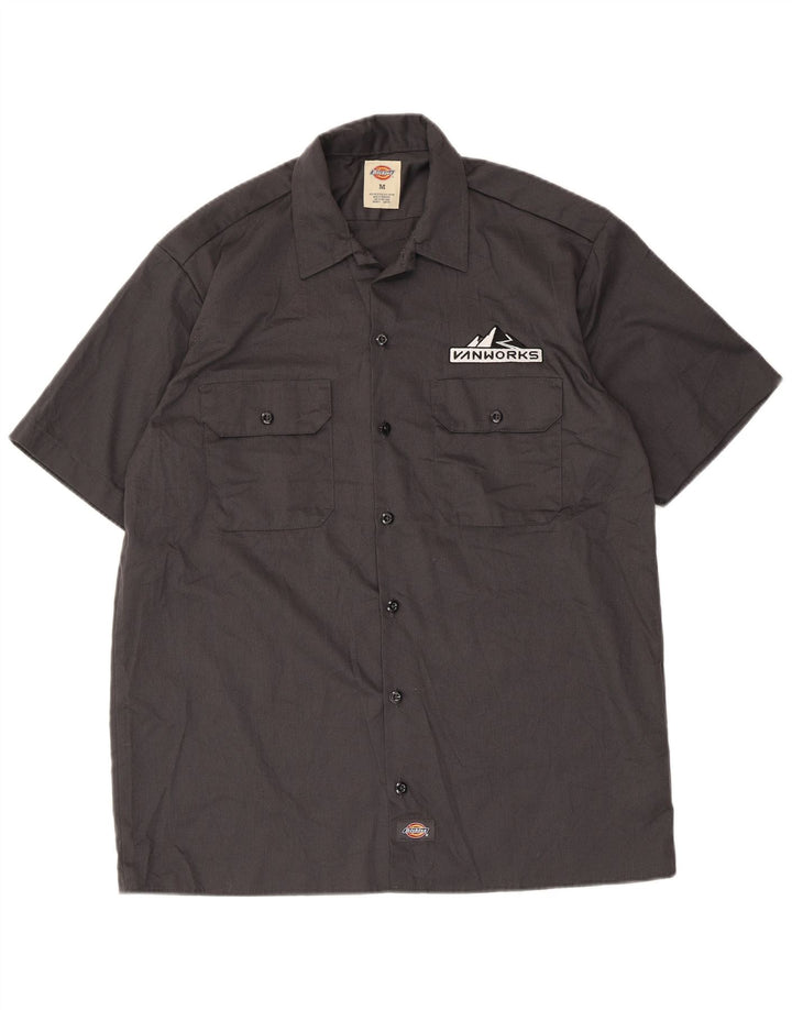 Dickies Herren-Grafik-Kurzarmhemd aus mittelgrauem Polyester