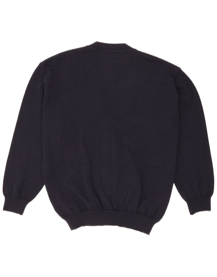 Monello Herren-Strickjacke, groß, marineblau, geometrisch