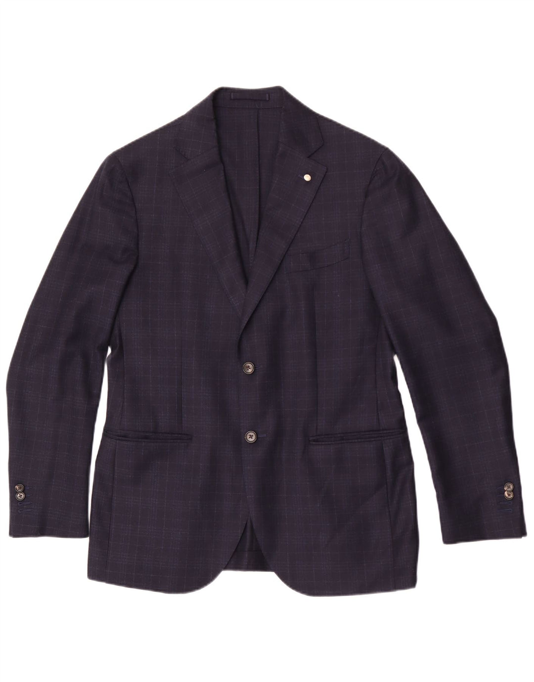 Ermenegildo Zegna Herren Heritage Blazer Jacke UK 38 Medium Navy Blue Check