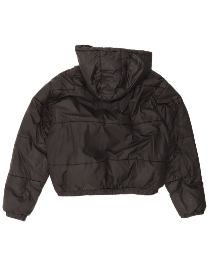 ELLESSE Damen Übergroße, gepolsterte Kapuzenjacke UK 12 Mittelschwarzes Polyester