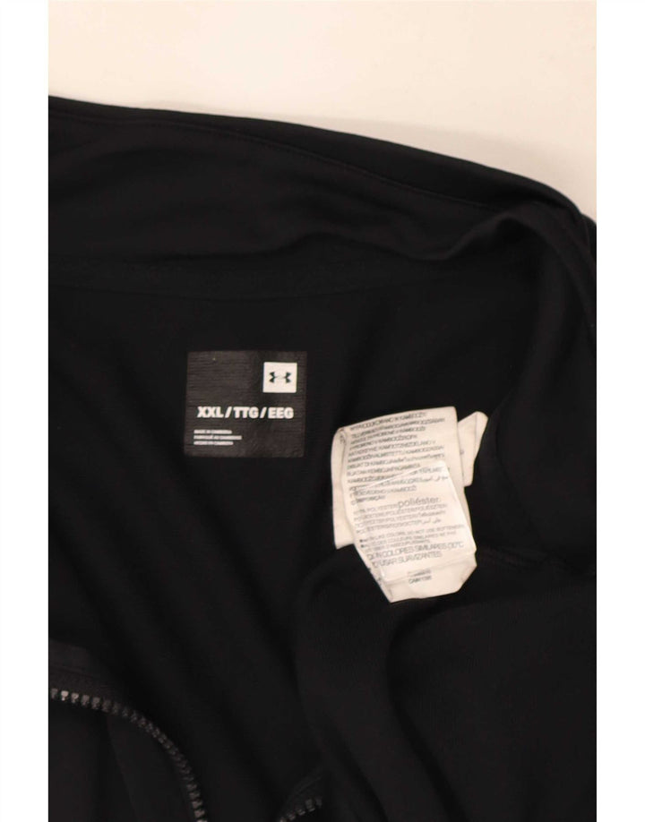 Under Armour Herren-Trainingsanzug-Top-Jacke 2XL, schwarzes Farbblock-Polyester