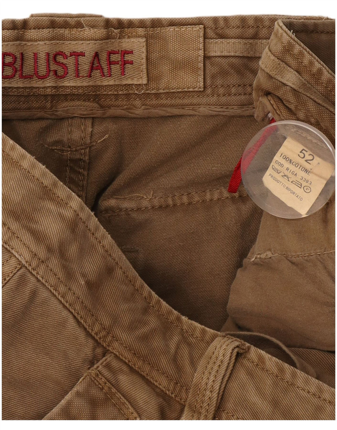 Blustaff Herren gerade Cargohose IT 52 XL W38 L34 Beige Baumwolle