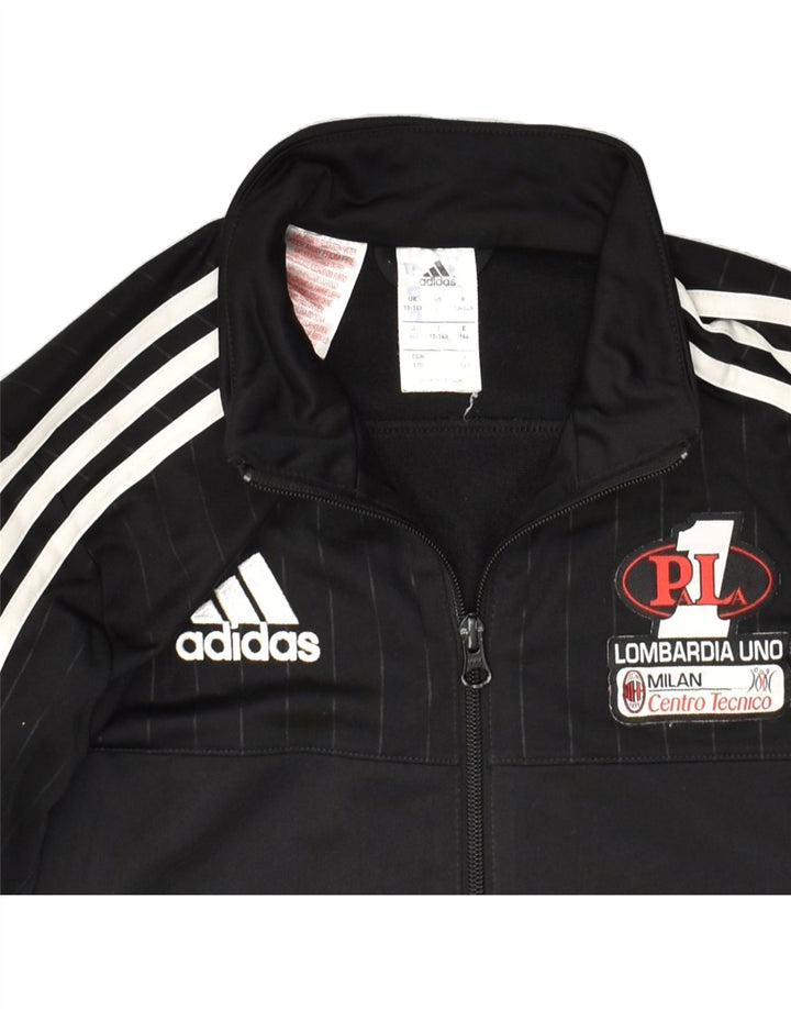 ADIDAS Boys Tracksuit Top Jacket 13-14 Years Black Polyester | Vintage Adidas | Thrift | Second-Hand Adidas | Used Clothing | Messina Hembry 