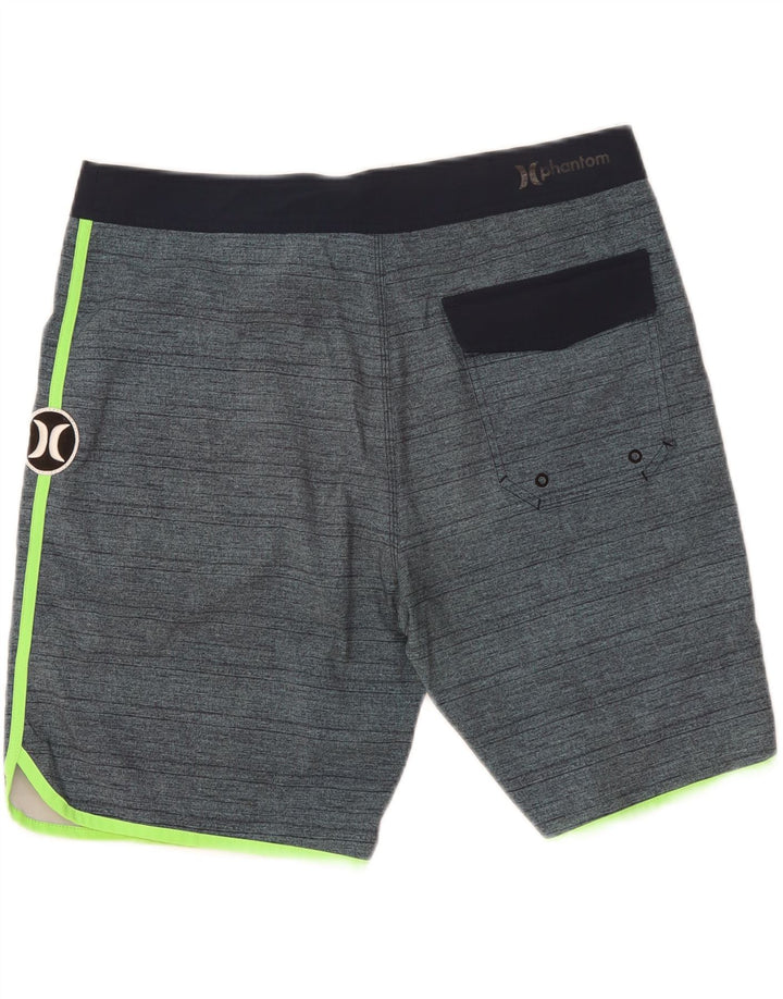 Hurley Herren-Badeshorts mit Grafik, groß, blau gestreift, Polyester